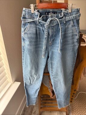 Hollister Light Blue Tie-Waist Denim Jeans